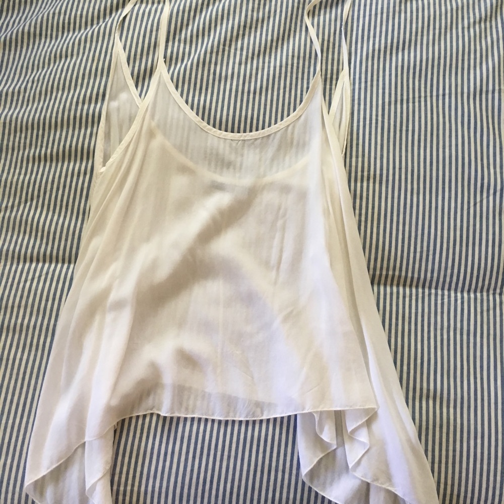 High to Low White Brandy Melville Tank Top